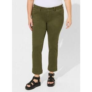 Torrid Pants Women’s Plus Size 16 Olive Green Crop Aviator Utility Stretch New